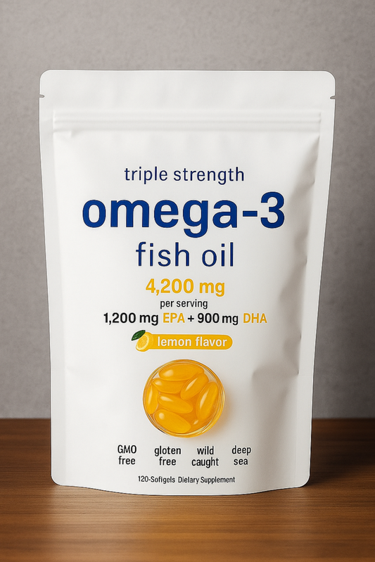Triple Strength Omega-3 Fish Oil – 4200mg with Lemon Flavor